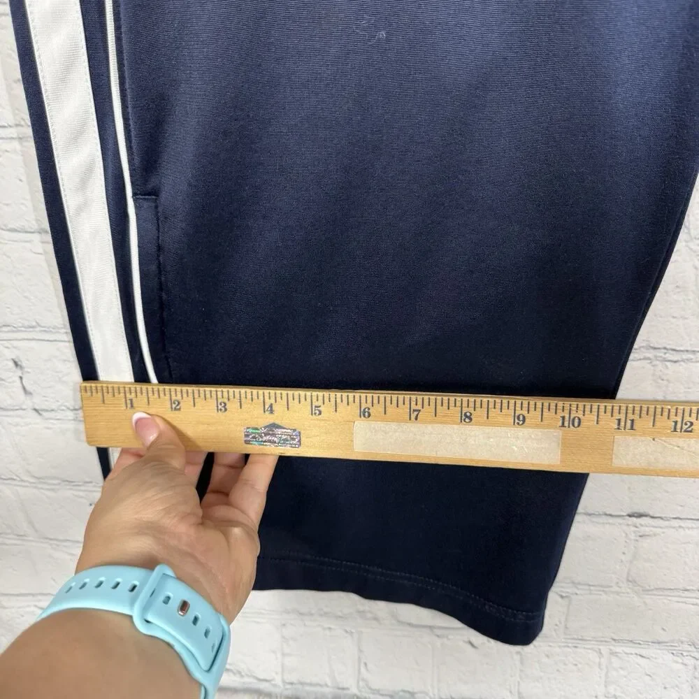 Nike Track Pants Large Navy Blue Wide Leg Athletic Pants Swoosh Y2K Athleisure